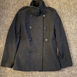H&M Dark Gray Double-Breasted Pea Coat